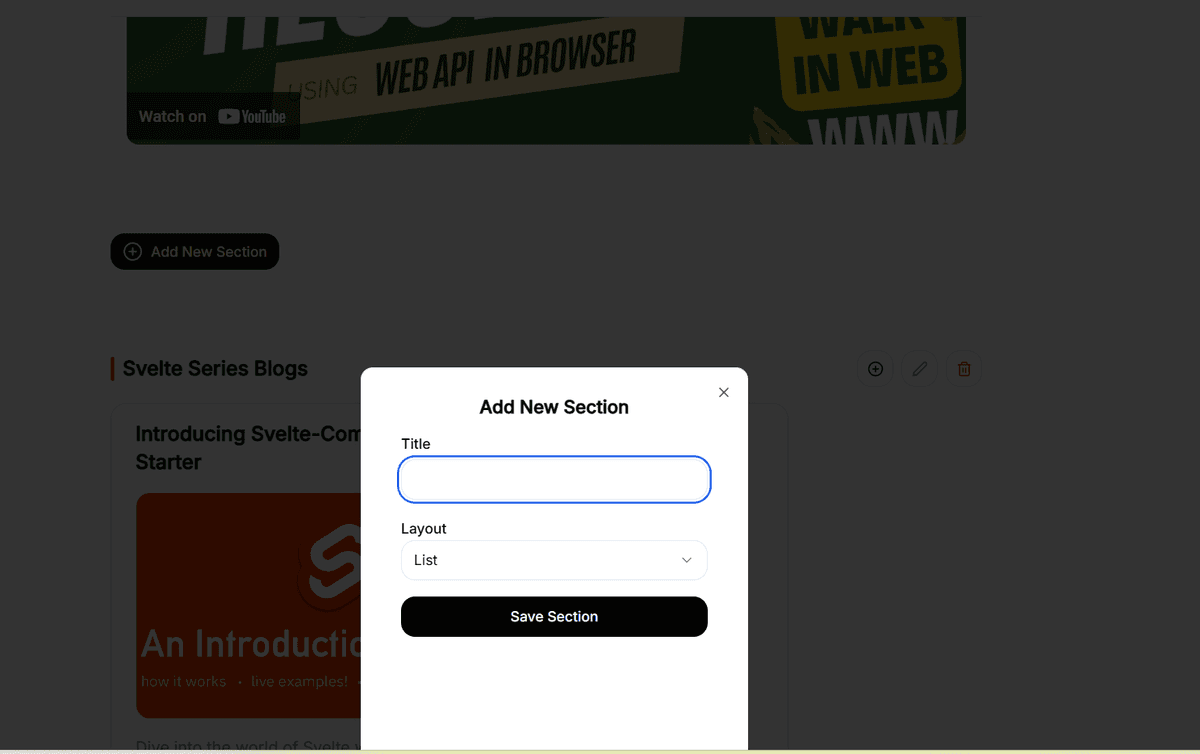 Create Your Own Sections